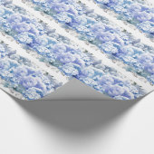 Whitepaper zum Wrapping von blauen monochromen Blu Geschenkpapier (Ecke)