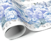 Whitepaper zum Wrapping von blauen monochromen Blu Geschenkpapier (Rolleneckpunkt)