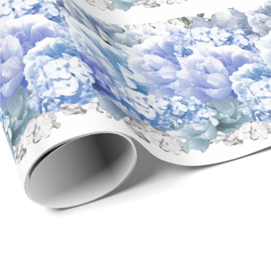 Whitepaper zum Wrapping von blauen monochromen Blu Geschenkpapier (Rolleneckpunkt)