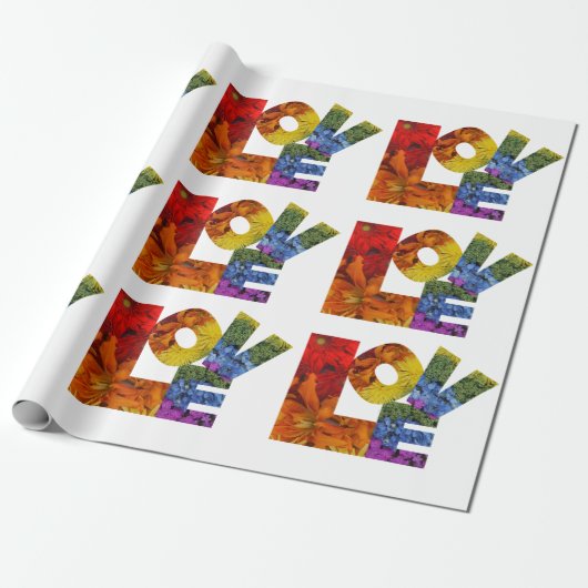 Whitepaper zur Liebe von Blumenblättern Geschenkpapier (Ungerollt)