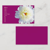 whitepeony3, Name, Adresse 1, Adresse 2, Contac… Visitenkarte (Vorne/Hinten)