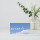 Whiter Blue sky with clouds picture business card Visitenkarte (Stehend Vorderseite)