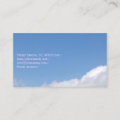 Whiter Blue sky with clouds picture business card Visitenkarte (Rückseite)
