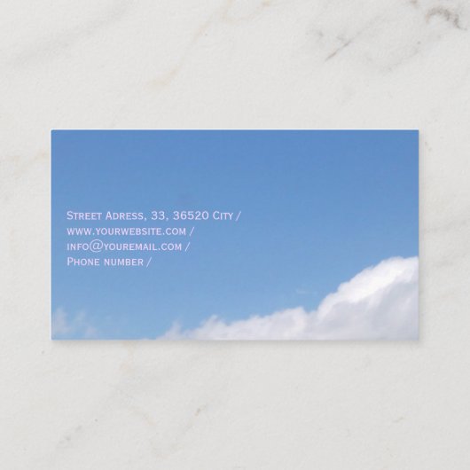 Whiter Blue sky with clouds picture business card Visitenkarte (Rückseite)