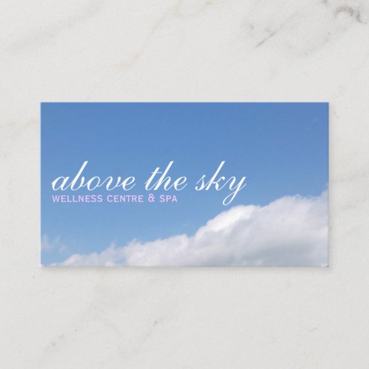Whiter Blue sky with clouds picture business card Visitenkarte (Vorderseite)