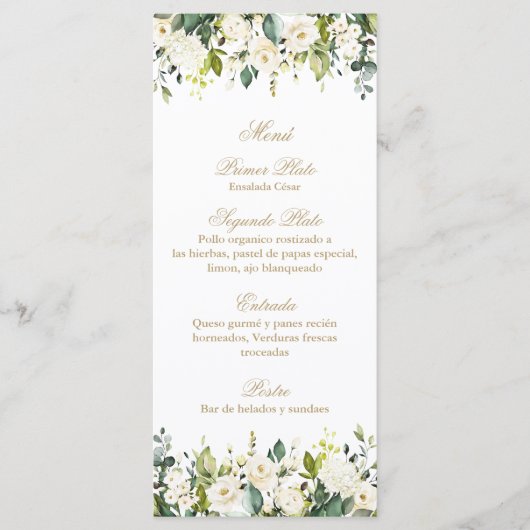 Whiterose-Bouquet Menükarte (Vorderseite)