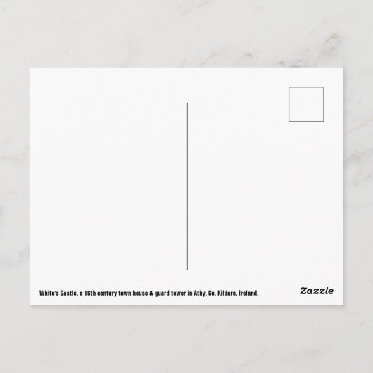 White's Castle Athy, Grafschaft Kildare Irland Pos Postkarte (Rückseite)