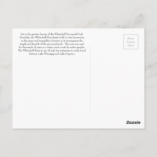 Whiteshell Herbst-Reflexions-Postkarte Postkarte (Rückseite)