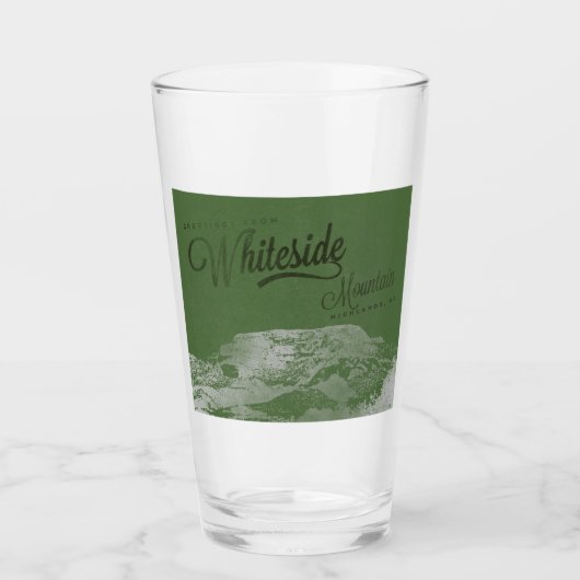 Whiteside Mountain Letterpress Style Pint Glas (Vorderseite)