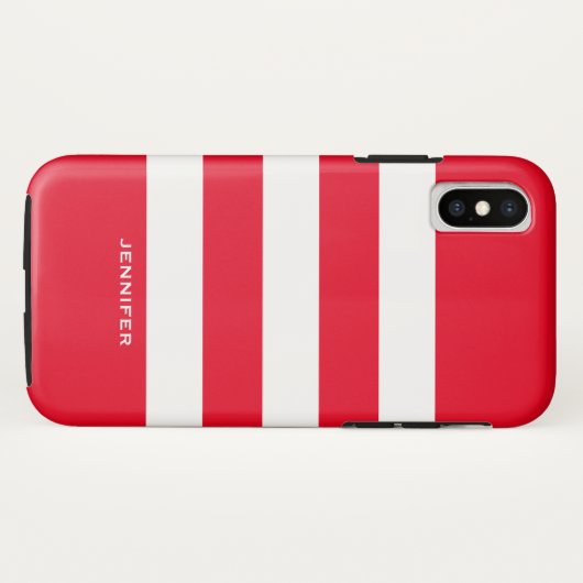 Whitestrip-veränderbarer roter Hintergrund Case-Mate iPhone Hülle (Rückseite (Horizontal))