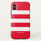 Whitestrip-veränderbarer roter Hintergrund Case-Mate iPhone Hülle (Rückseite)