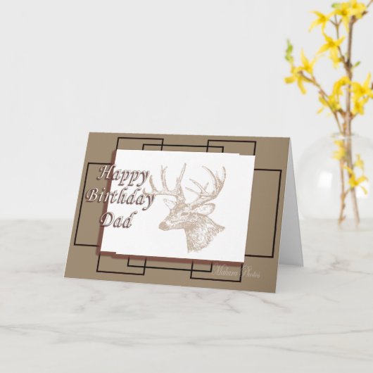 Whitetail Bday for Dad Karte (Gelbe Blume)