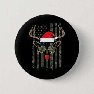 Whitetail Buck Bow Hunter Camouflage Funny Deer Ju Button