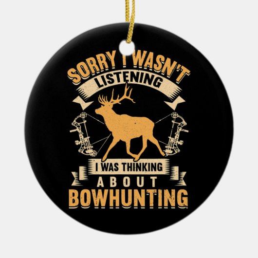 Whitetail Buck Bowhunting Hirsche Jagd Bow Hunter Keramik Ornament (Vorne)