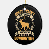 Whitetail Buck Bowhunting Hirsche Jagd Bow Hunter Keramik Ornament (Links)