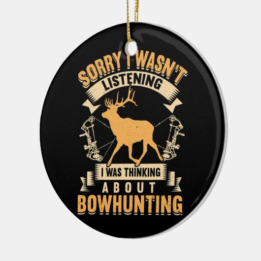 Whitetail Buck Bowhunting Hirsche Jagd Bow Hunter Keramik Ornament (Links)