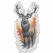 Whitetail Buck Custom-Cut Vinyl Aufkleber (Vorderseite)