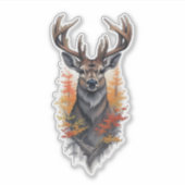 Whitetail Buck Custom-Cut Vinyl Aufkleber (Vorderseite)