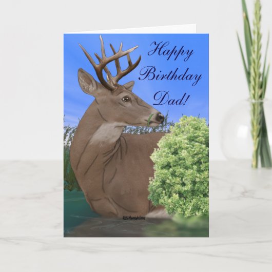 Whitetail Buck Deer Birthday Karte (Vorderseite)