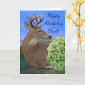 Whitetail Buck Deer Birthday Karte (Gelbe Blume)