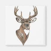 Whitetail Buck Deer Head Magnet (Vorne)
