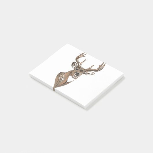 Whitetail Buck Deer Head Post-it Klebezettel (angewinkelt)