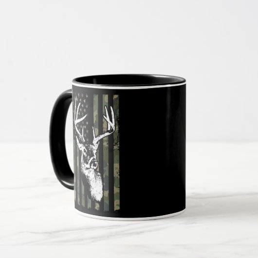Whitetail Buck Deer Hunting USA Tarnung Tasse (Vorderseite Links)