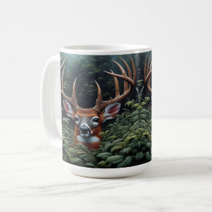Whitetail Buck Deer in grünen Folien Kaffeetasse
