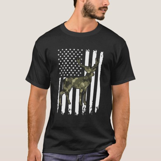 Whitetail Buck Deer Jagd American Camouflage | T-Shirt (Vorderseite)