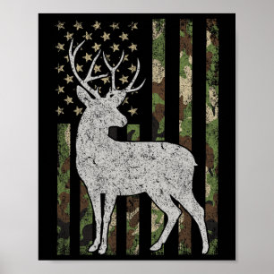 Whitetail Buck Deer Jagd American Camouflage Us Poster