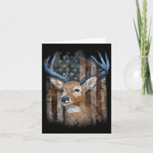 Whitetail Buck Deer Jagd amerikanische Flagge Buck Karte