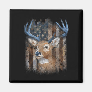 Whitetail Buck Deer Jagd amerikanische Flagge Buck Magnet