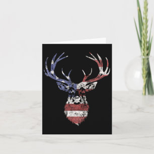 Whitetail Buck Deer Jagd auf amerikanische Flagge Karte