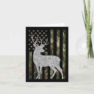 Whitetail Buck Deer Jagd Camouflage USA Flag 4t Karte
