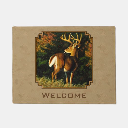 Whitetail Buck Deer Jagdtan Fußmatte (Vorderseite)