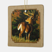 Whitetail Buck Deer Jagdtan Keramikornament (Links)