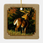 Whitetail Buck Deer Jagdtan Keramikornament (Rückseite)