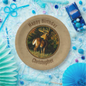 Whitetail Buck Deer Jagdtan Pappteller (Party)