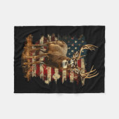Whitetail Buck Deer Jagen 4. Juli US-amerikanische Fleecedecke (Vorderseite (Horizontal))