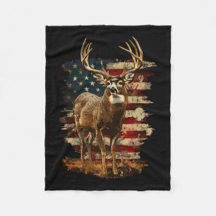 Whitetail Buck Deer Jagen 4. Juli US-amerikanische Fleecedecke