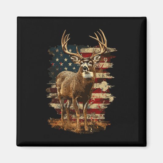 Whitetail Buck Deer Jagen 4. Juli US-amerikanische Magnet (Vorne)