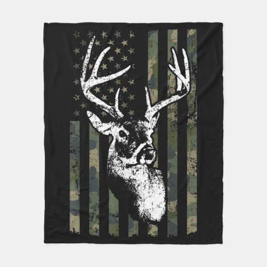 Whitetail Buck Deer Junting USA Camouflage America Fleecedecke (Vorderseite)