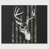 Whitetail Buck Deer Junting USA Camouflage America Geschenkpapier (Flach)