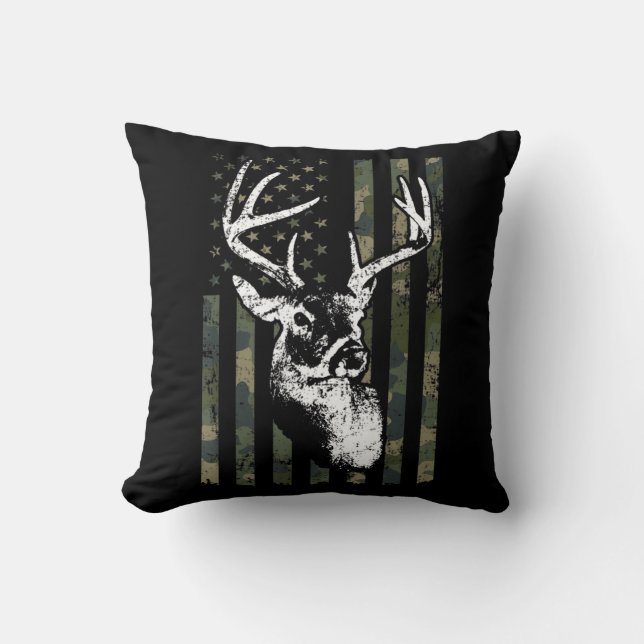 Whitetail Buck Deer Junting USA Camouflage America Kissen (Vorderseite)