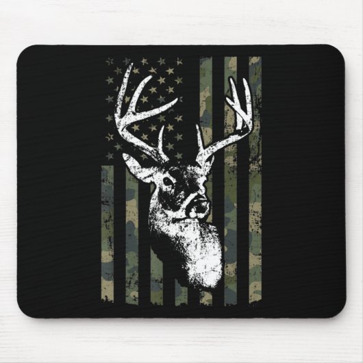 Whitetail Buck Deer Junting USA Camouflage America Mousepad (Vorne)