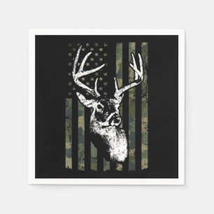 Whitetail Buck Deer Junting USA Camouflage America Serviette