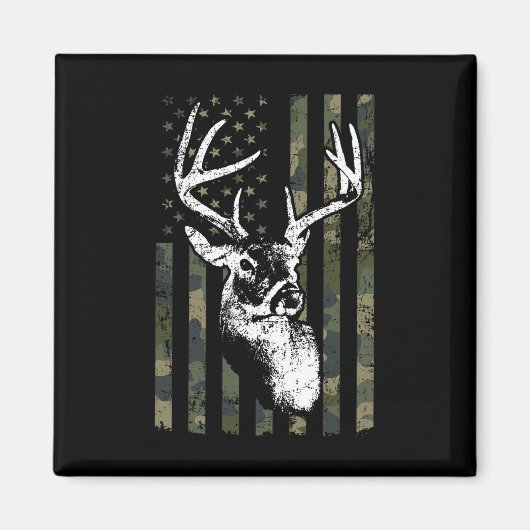 Whitetail Buck Deer Junting Usa Camouflage Amerika Magnet (Vorne)
