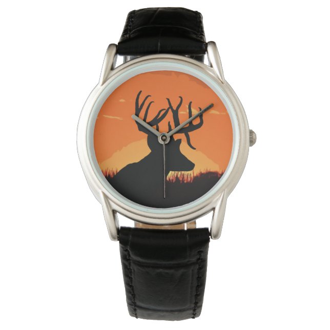 Whitetail Buck Deer Watch Armbanduhr (Vorderseite)
