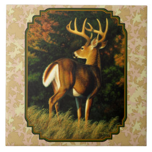 Whitetail Buck Herbstleaves Fliese