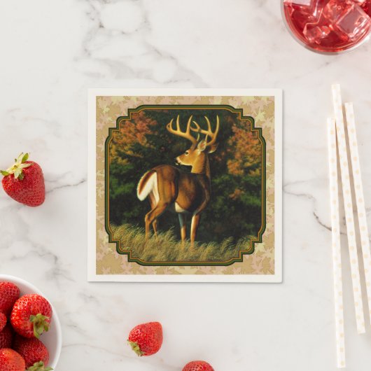 Whitetail Buck Herbstleaves Serviette (Beispiel)